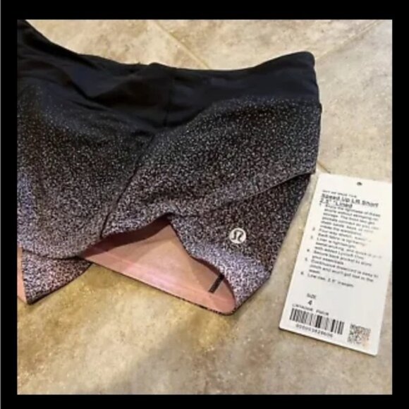 Lululemon Athletica Speed Up Short ombré speckle stop print pink black lined 4 - Picture 2 of 6